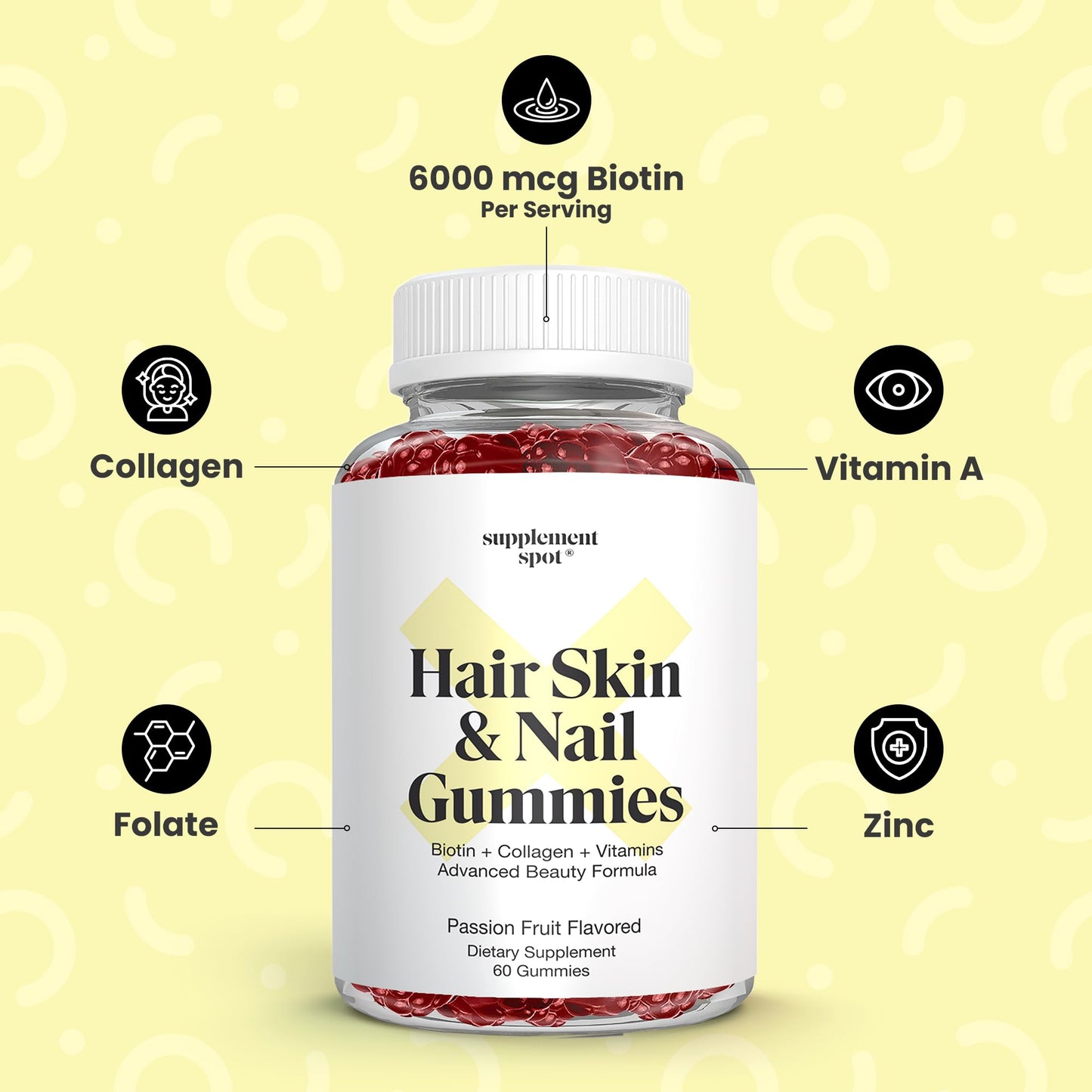cápsulas gomitas supplement spot para cabello piel uñas