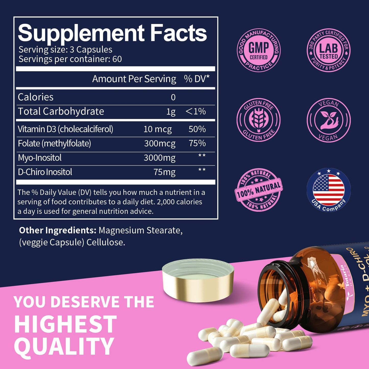 Cápsulas cápsulas inositol vitamínico mujer Totaria bienestar