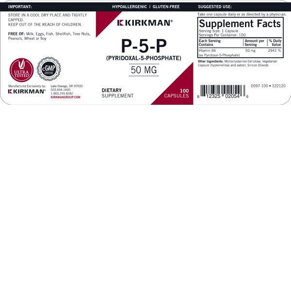 Cápsulas Kirkman P-5-P vitamina B6