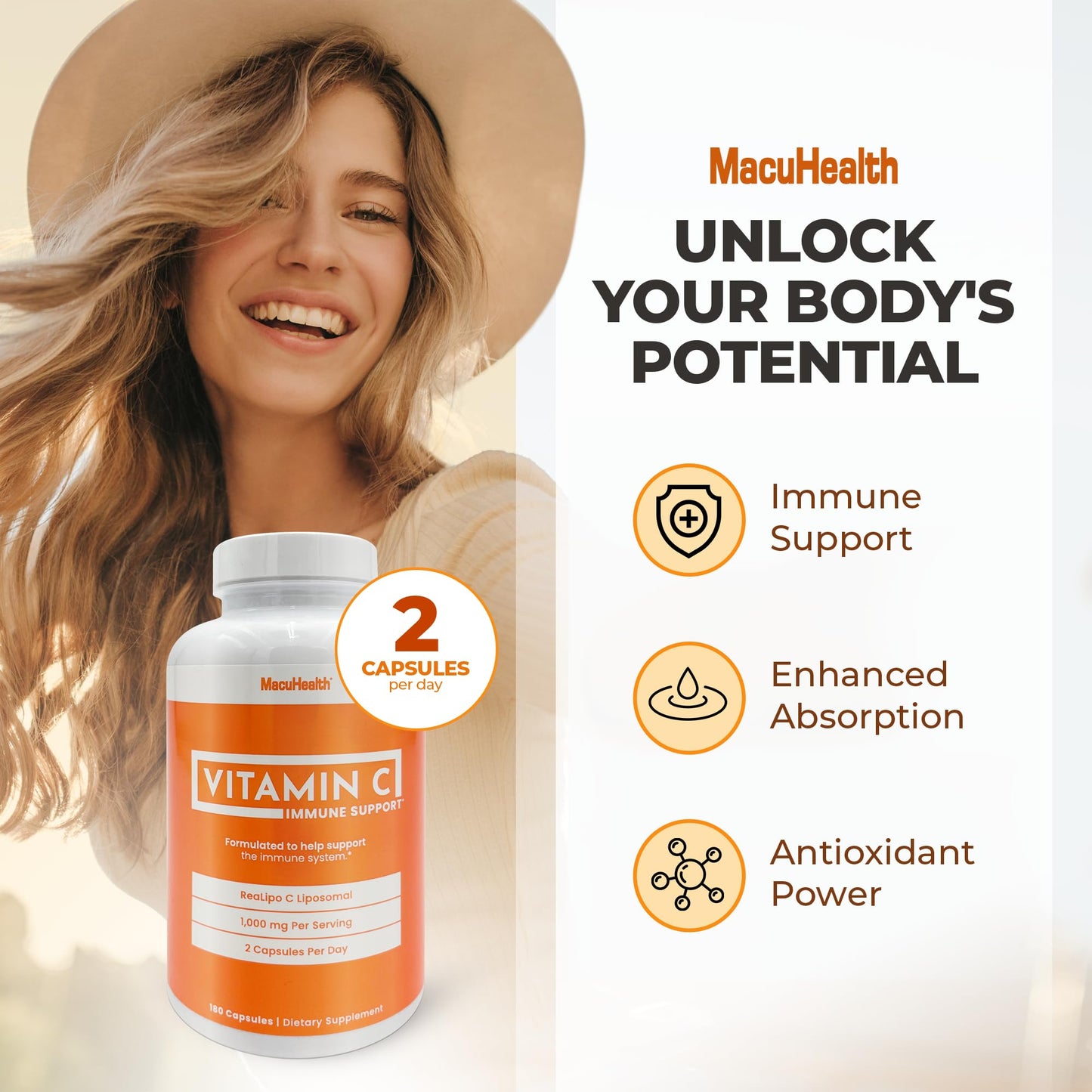 Cápsulas Macuhealth vitamina C liposomal