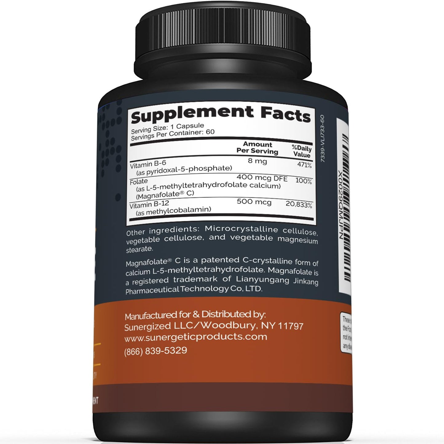 Cápsulas con metil folato Sunergetic 400 mcg