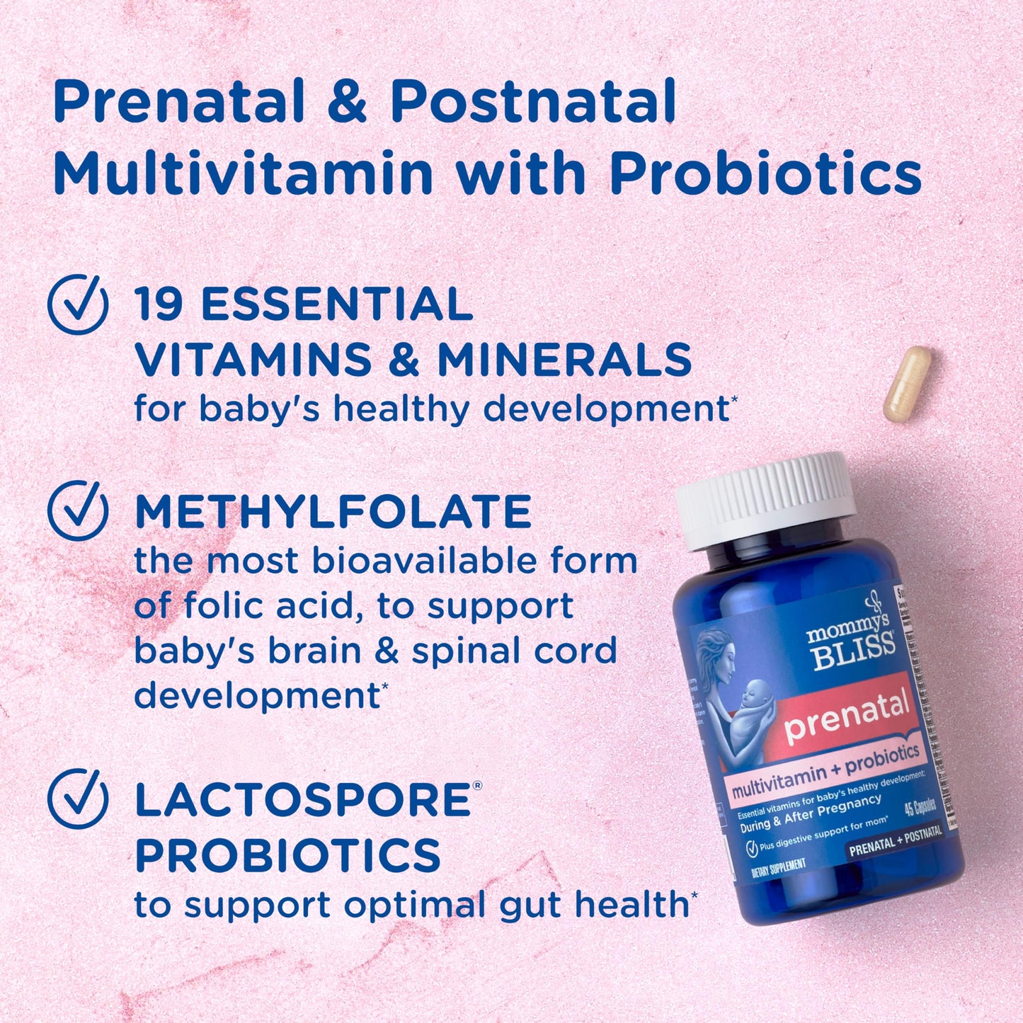 Cápsulas multivitamínicas prenatal Mommy's Bliss