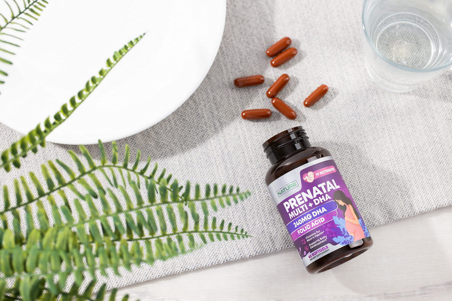 Cápsulas de multivitamínico prenatal para mujeres Built by Nature