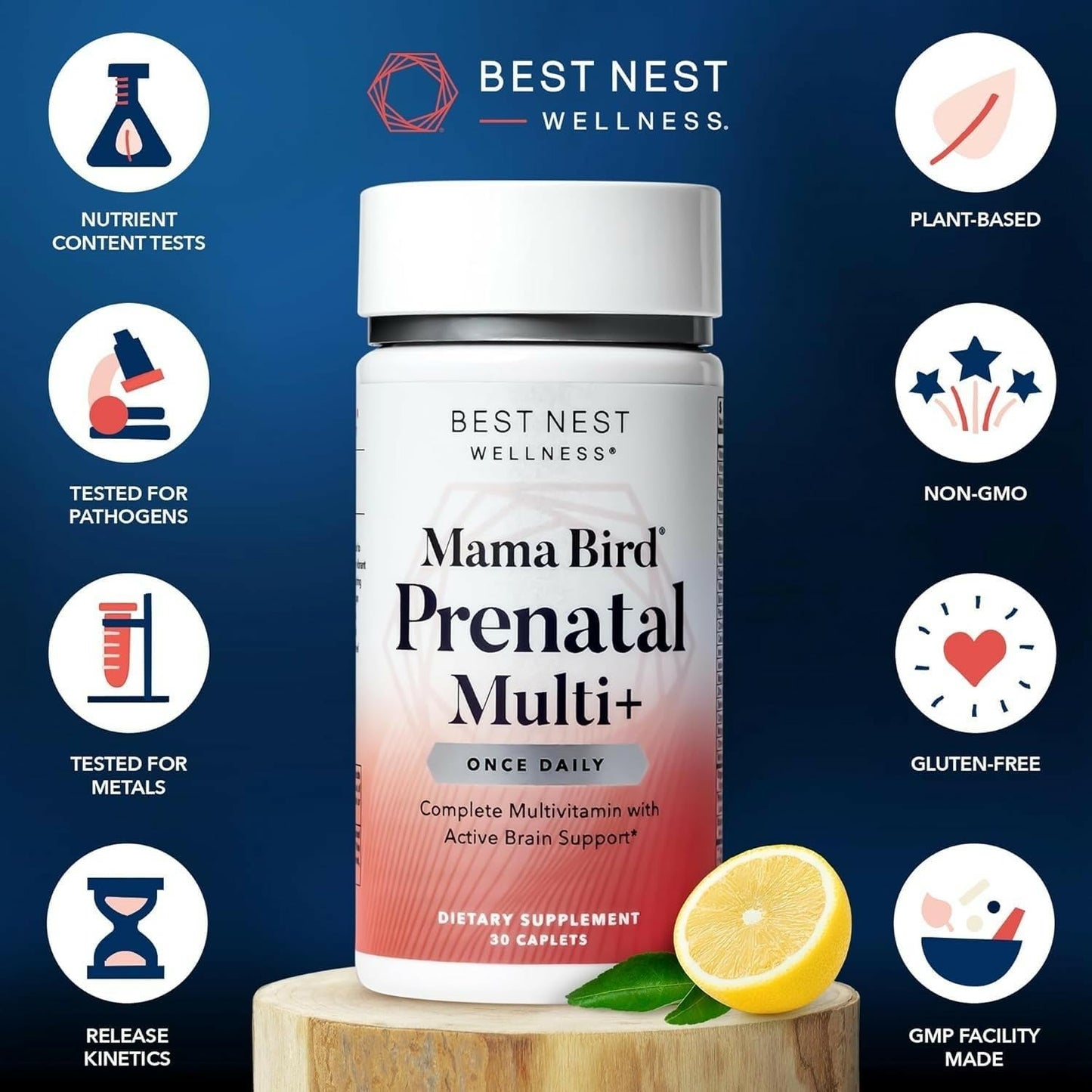 Cápsulas multivitamínicas prenatal y probióticos Best Nest Wellness