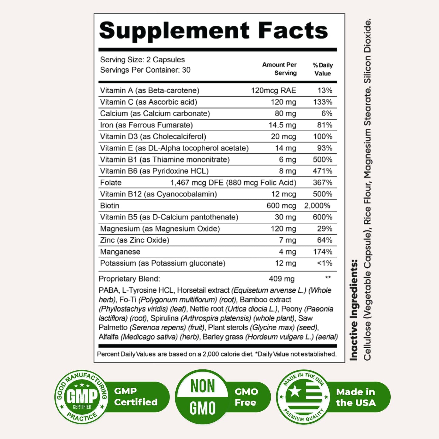 Detalle cápsulas Mycosyn Pro suplemento vitamina c y folato sin estimulantes