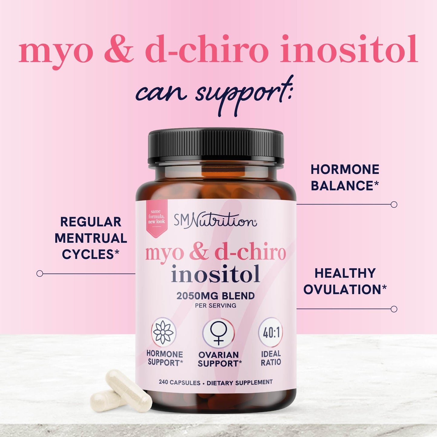 Cápsulas Myo y D-Chiro Inositol apoyo ciclo menstrual