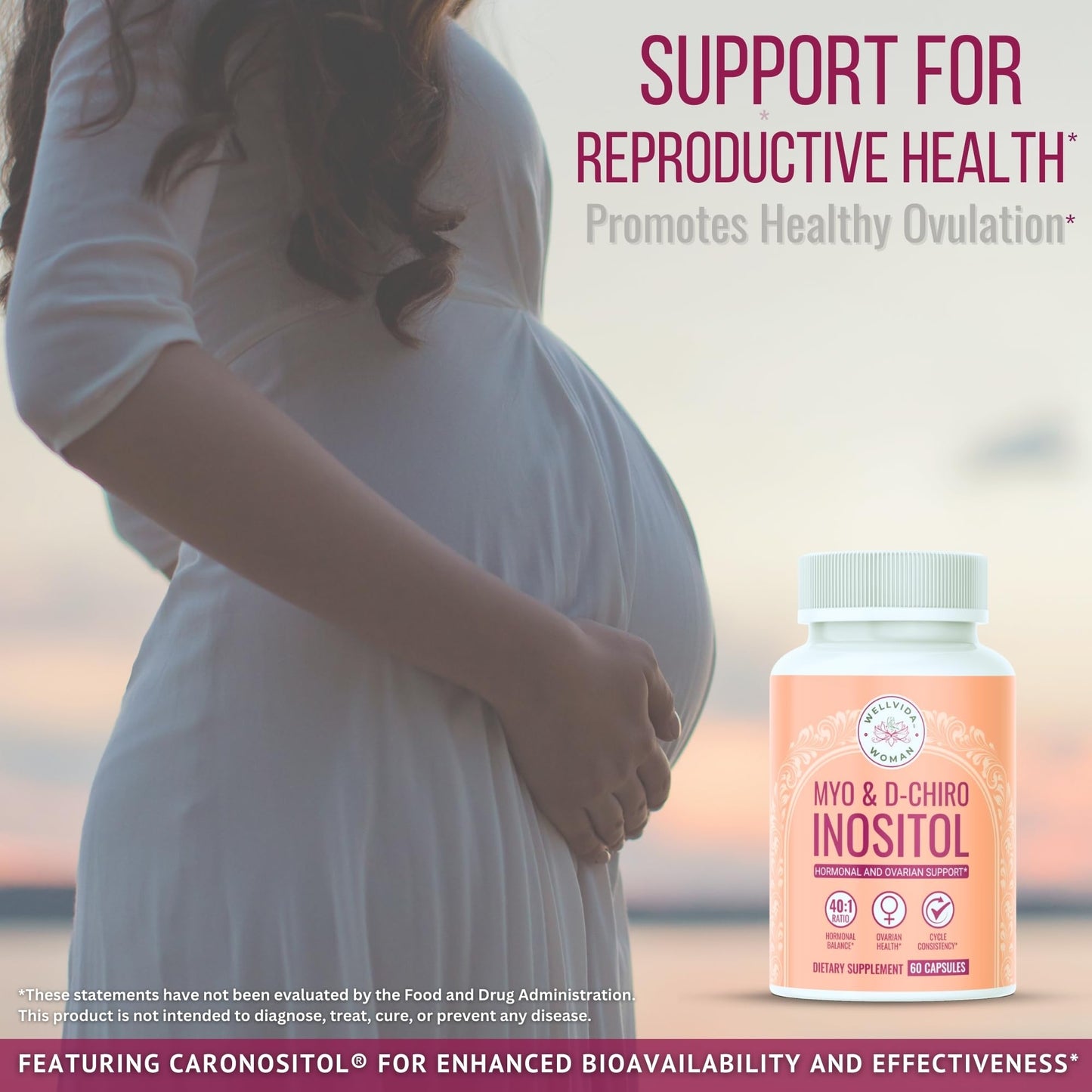 Cápsulas Myo Inositol y D-Chiro para soporte hormonal femenino