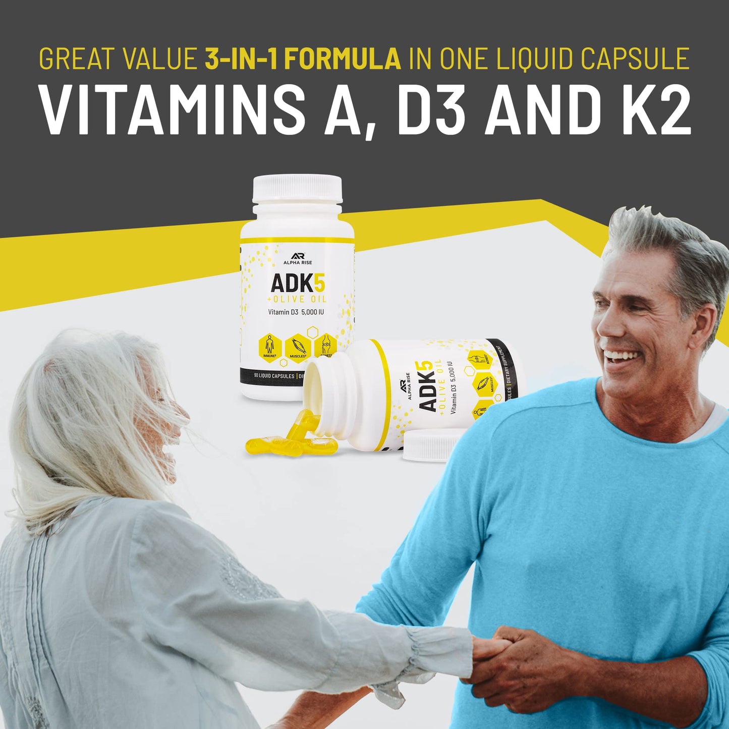 Cápsulas naturales apoyo próstata Alpha Rise ADK 5
