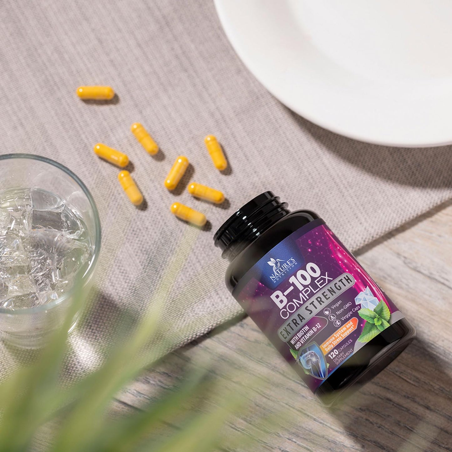 Cápsulas Nature's Nutrition vitamina B complejo para energía vital