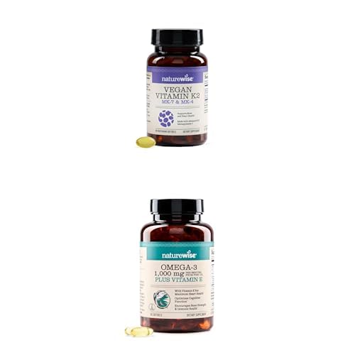 Cápsulas NatureWise K2 y Omega 3 suplemento salud