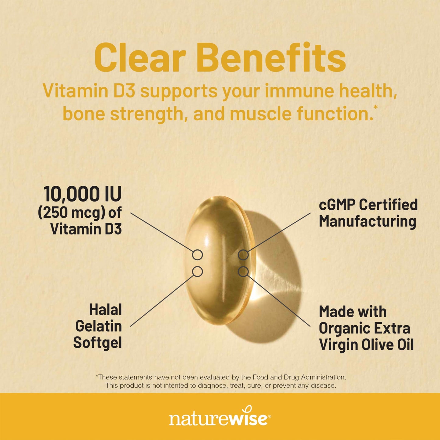 Cápsulas NatureWise Vitamina D3 mini softgel