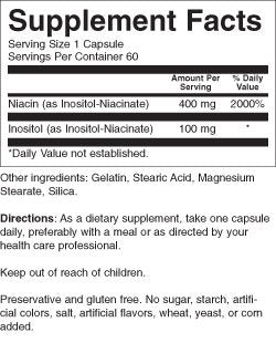 Cápsulas Niacina sin enrojecimiento Nature's Blend 400 mg