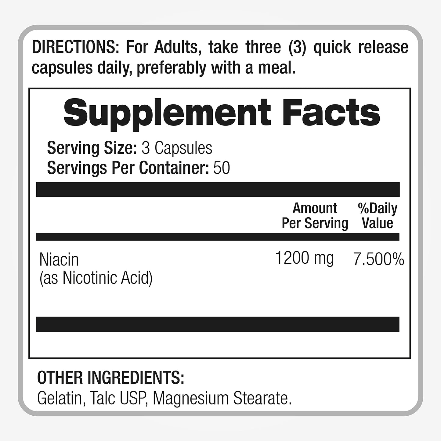 Cápsulas de niacina vitamina B3 FITO MEDIC'S