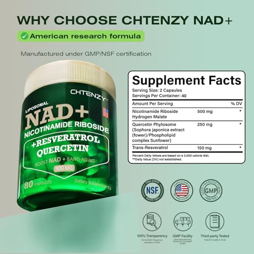 Cápsulas de nicotinamida ribósido con resveratrol y quercetina