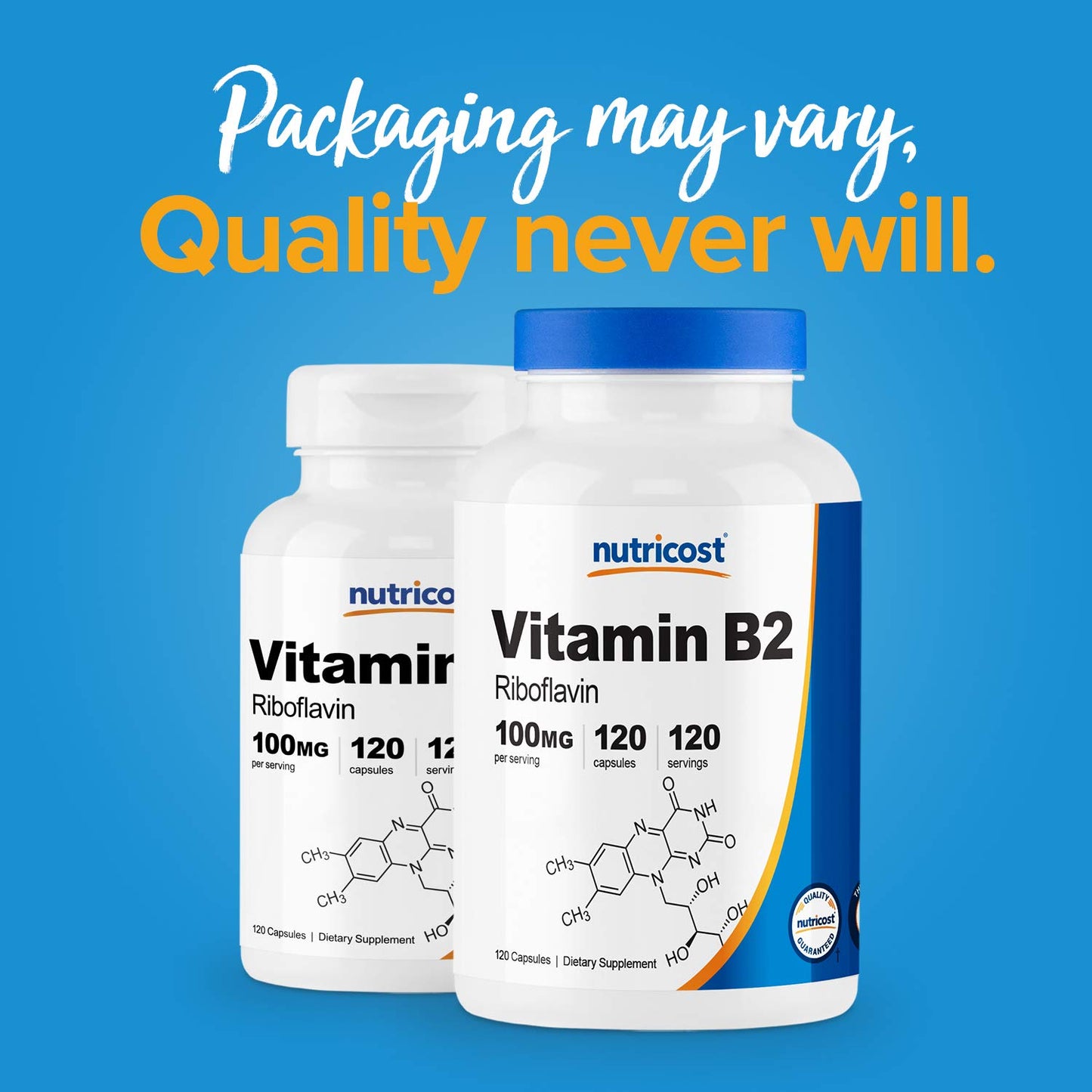 Cápsulas Nutricost vitamina B2 sin OMG y gluten