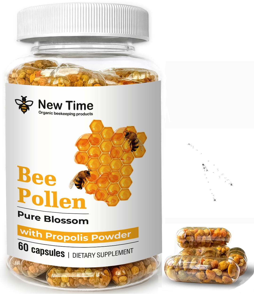 Cápsulas de polen de abeja y própolis para vitalidad