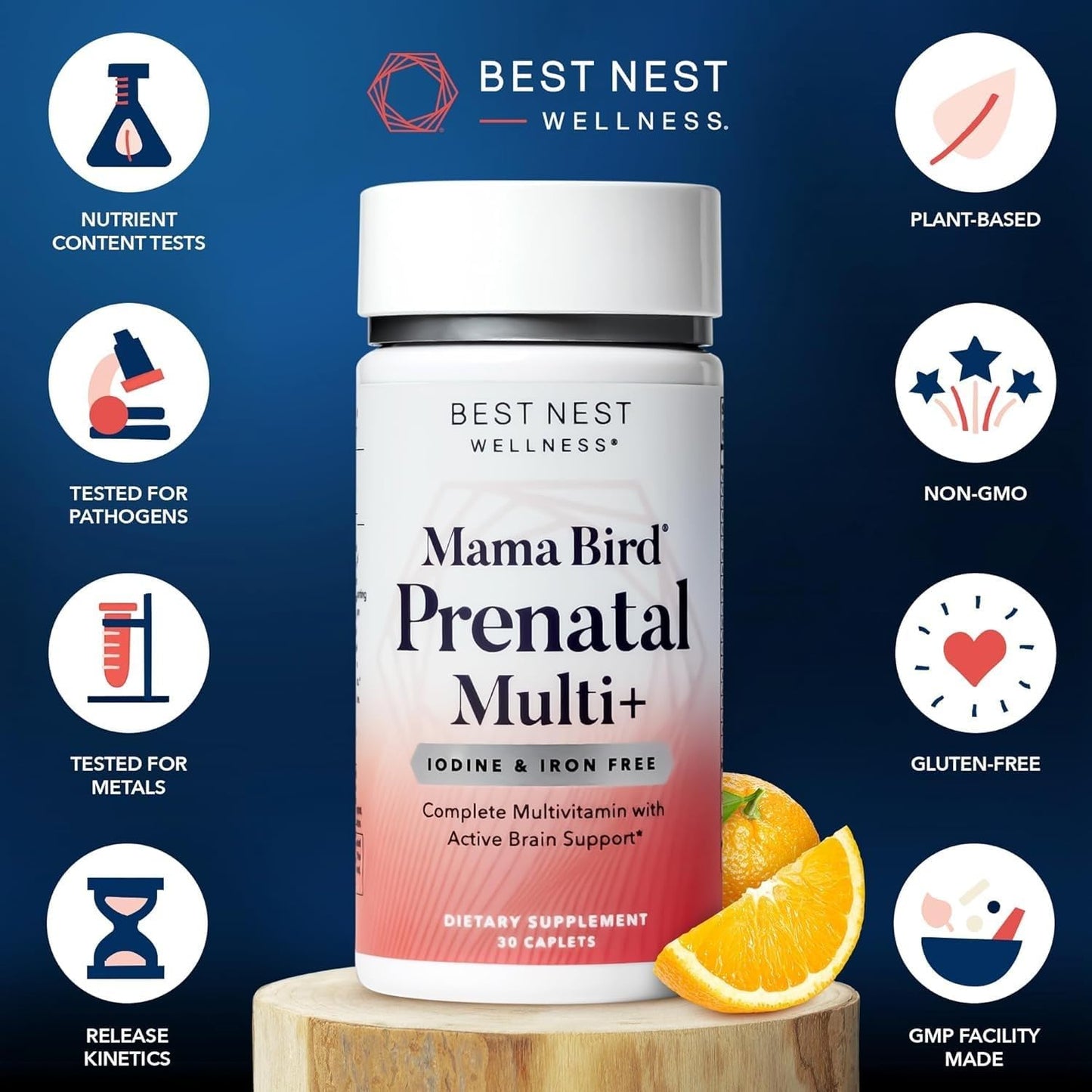 Cápsulas prenatales Mama Bird multivitamínico vegano