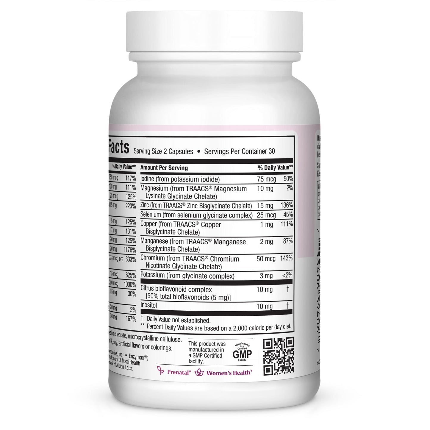 Cápsulas prenatales Maxi Health paquete caja frontal
