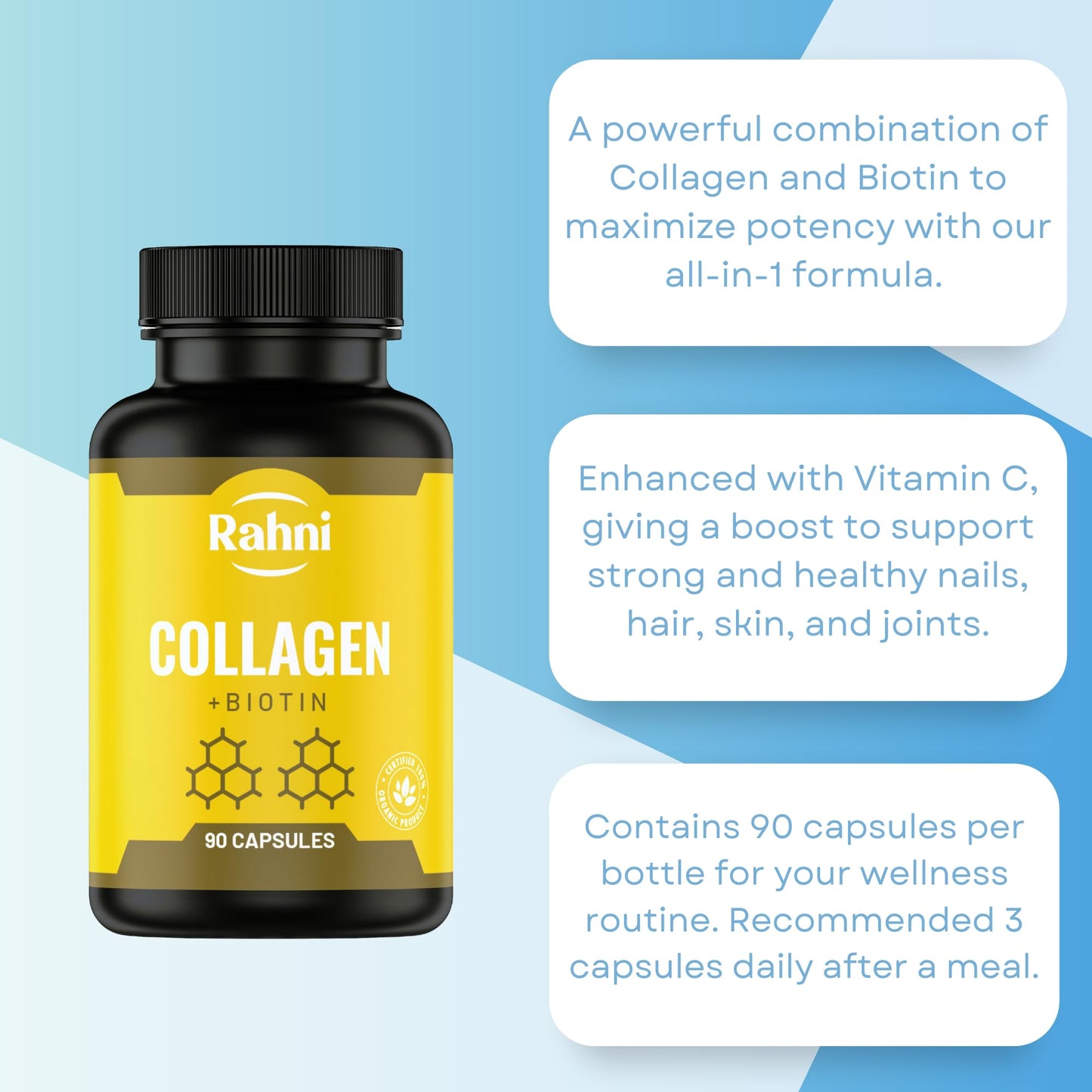 cápsulas rahni colágeno biotina para salud