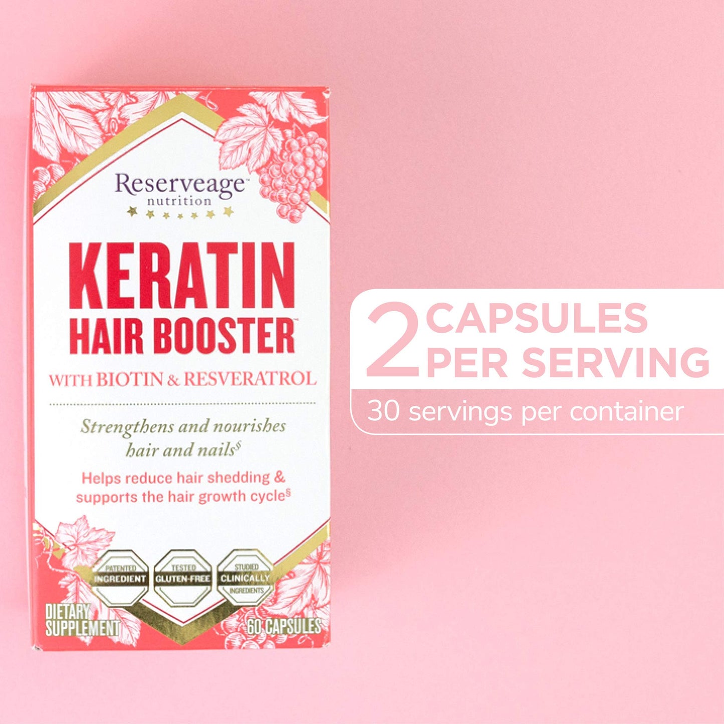 Cápsulas Reserveage Nutrition para fortalecer cabello y uñas