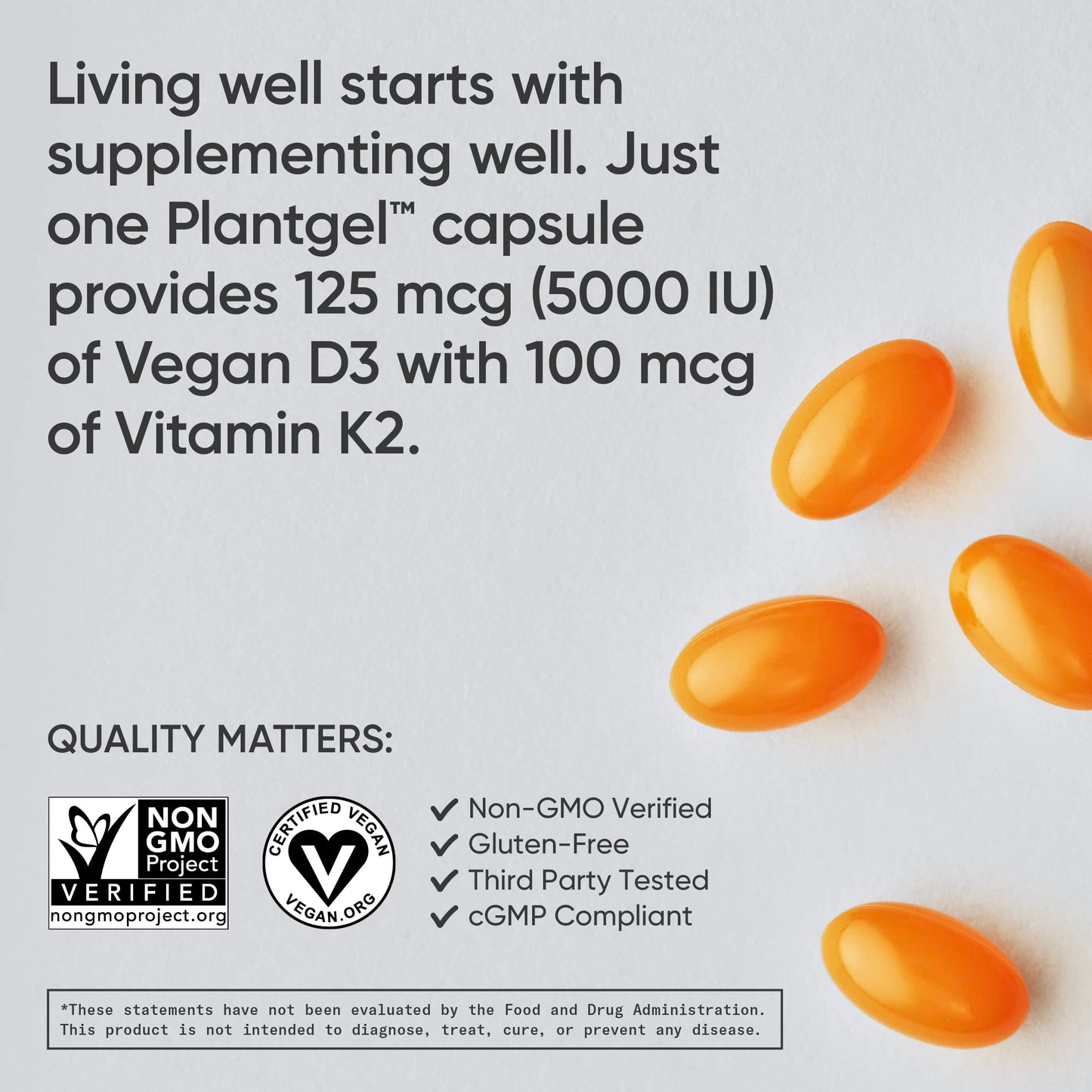 Cápsulas deportivas suplementarias de vitamina D3, K2 y omega 3