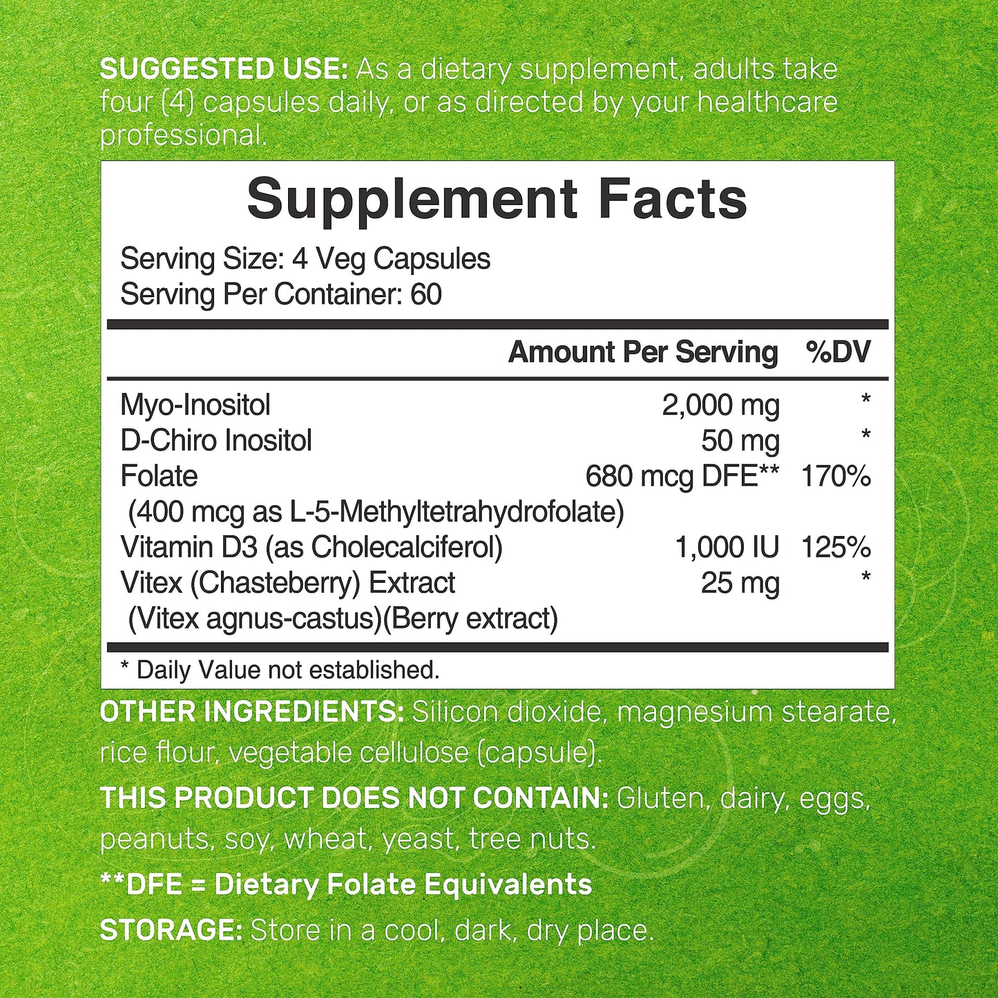 Cápsulas suplementarias folato vitamina d3 complejo vitex