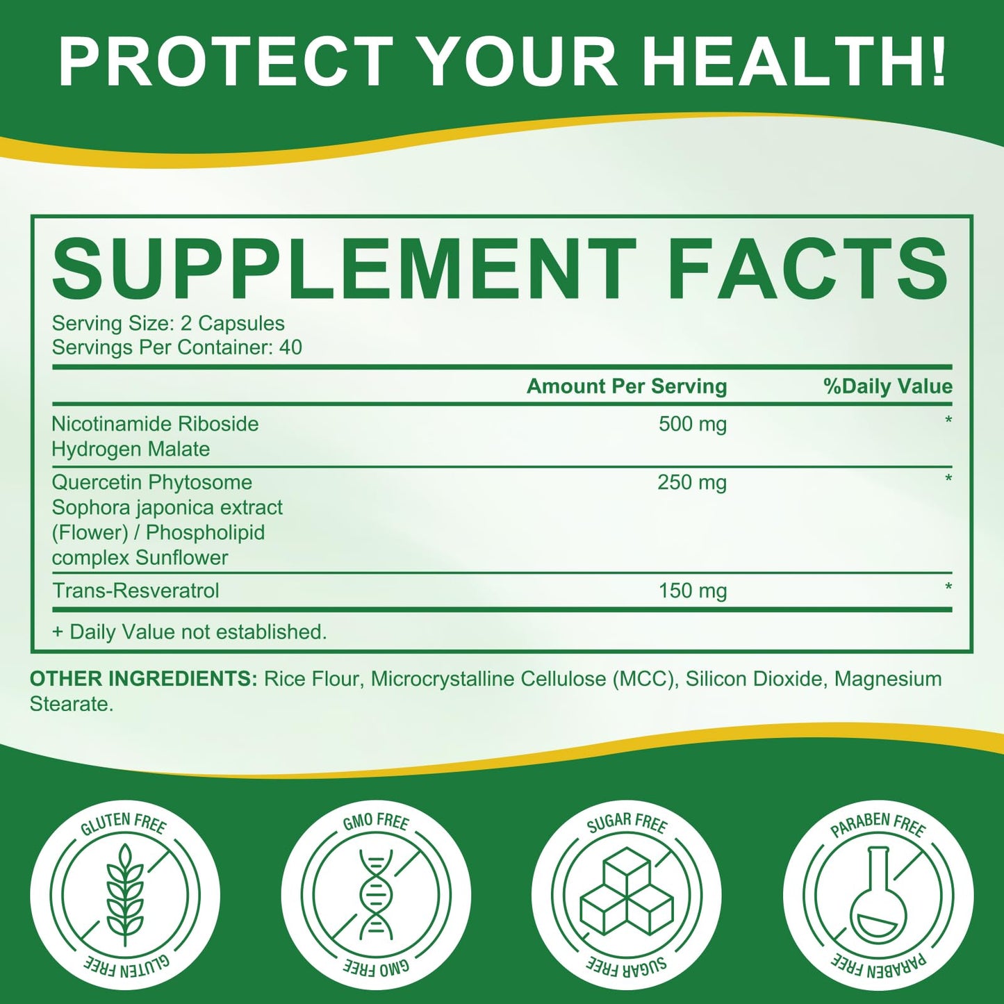 Cápsulas suplementos NAD liposomales con resveratrol y quercetina