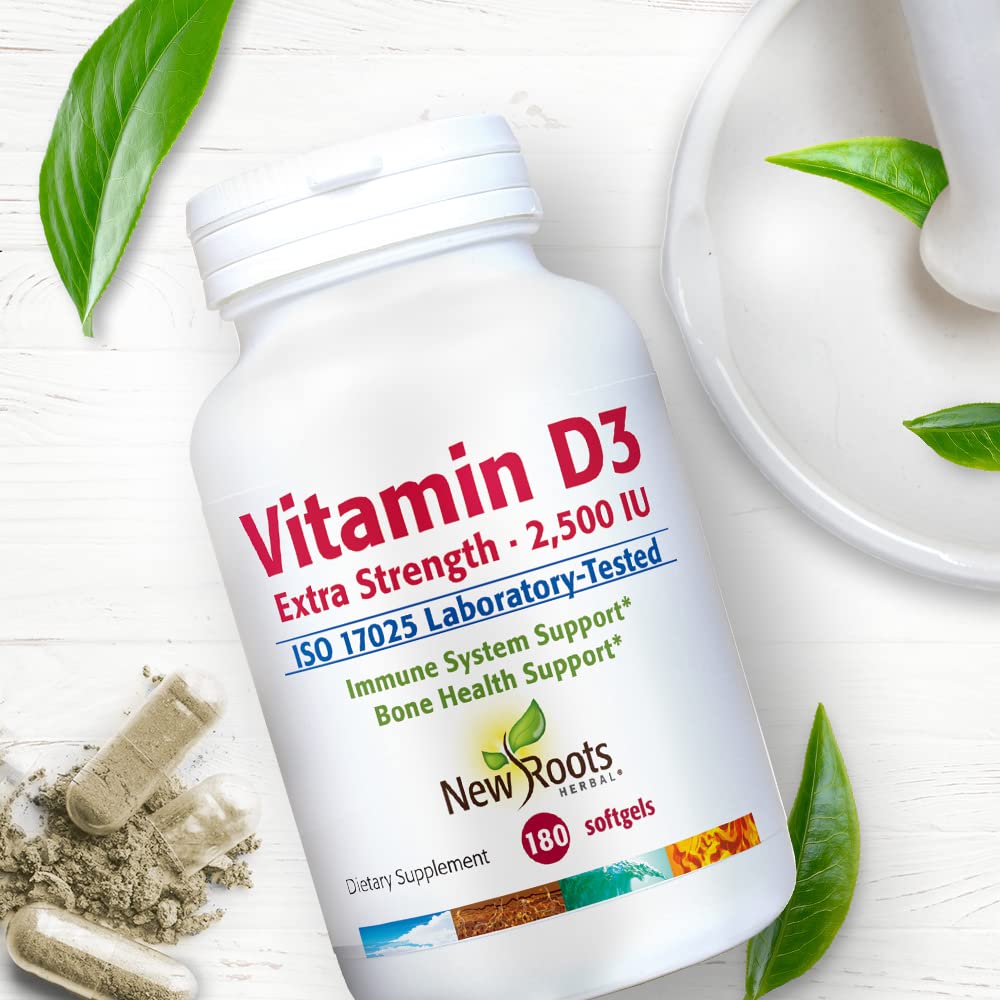 Cápsulas de suplemento vitamina D3 NEW ROOTS HERBAL