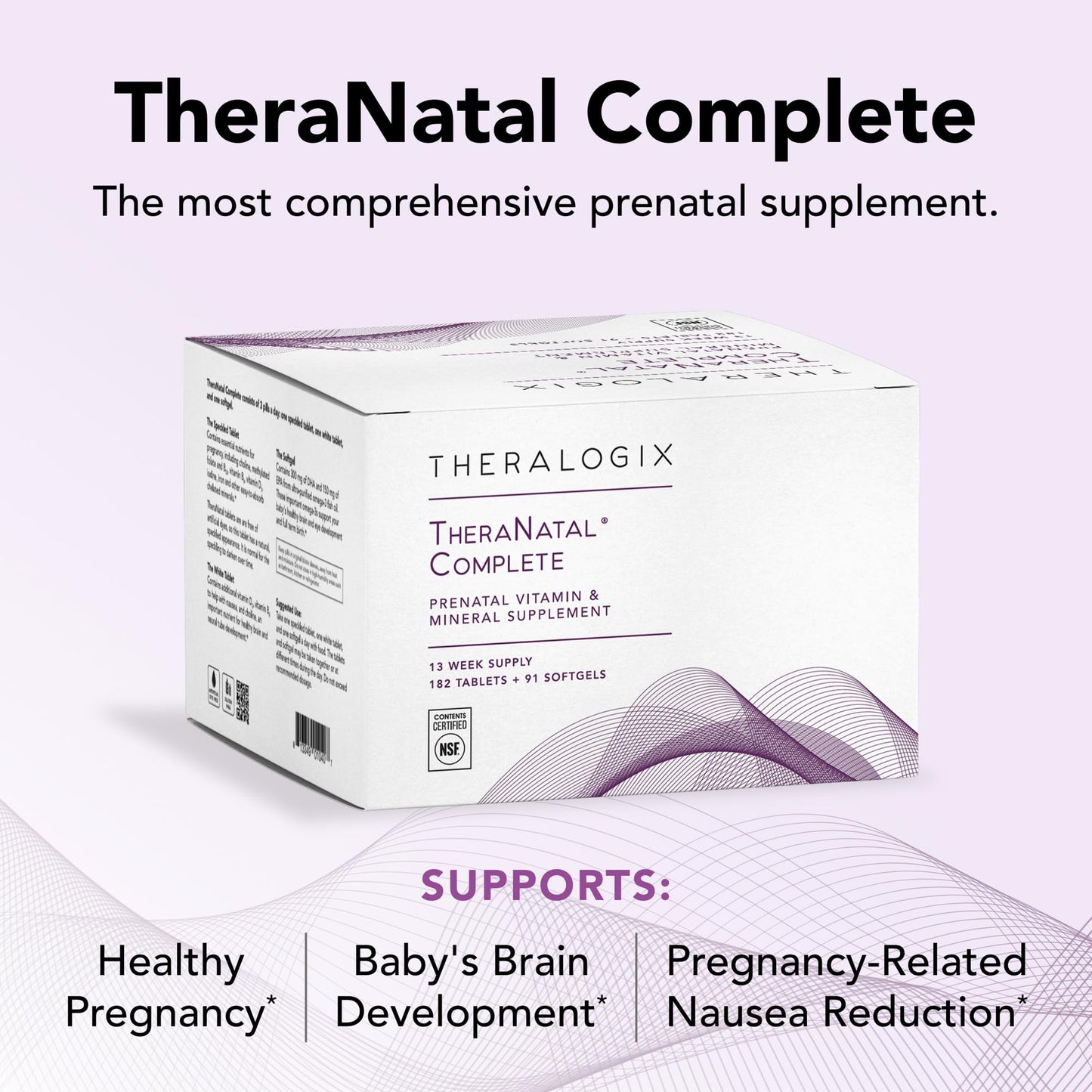 Cápsulas y tabletas prenatales Theralogix para embarazo saludable