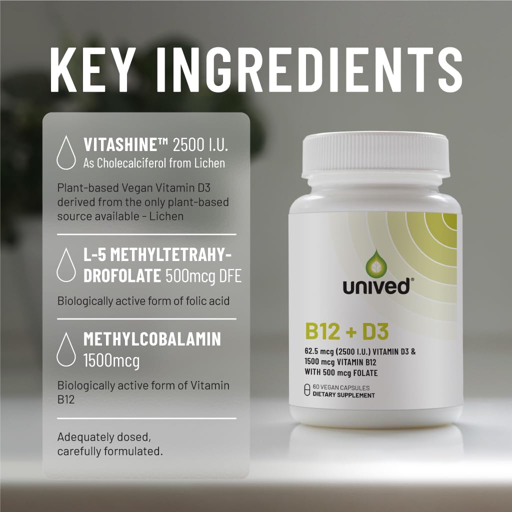 Cápsulas Unived B12 D3 dentro