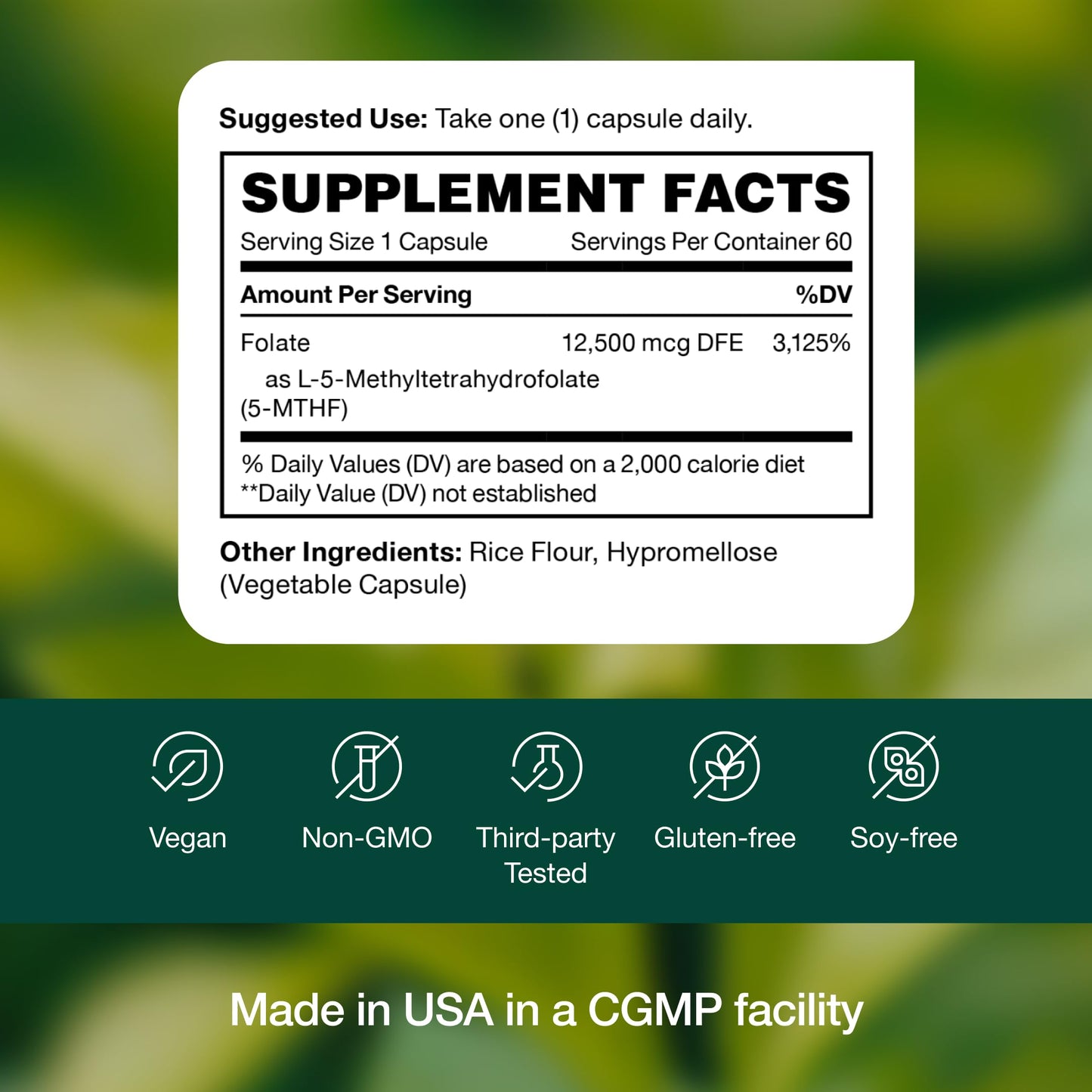Capsulas veganas Fresh Nutrition 7.5mg metilfolato