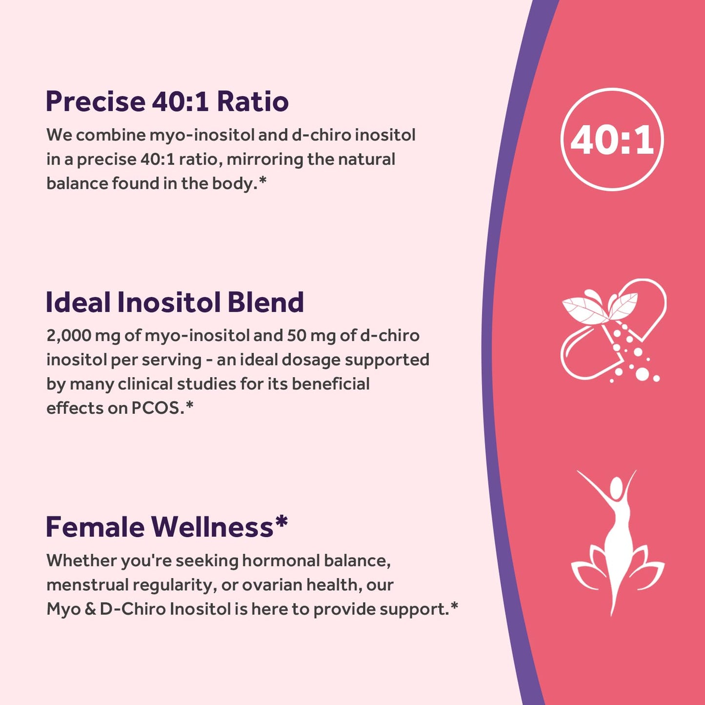 Cápsulas veganas de inositol para función ovárica y salud hormonal