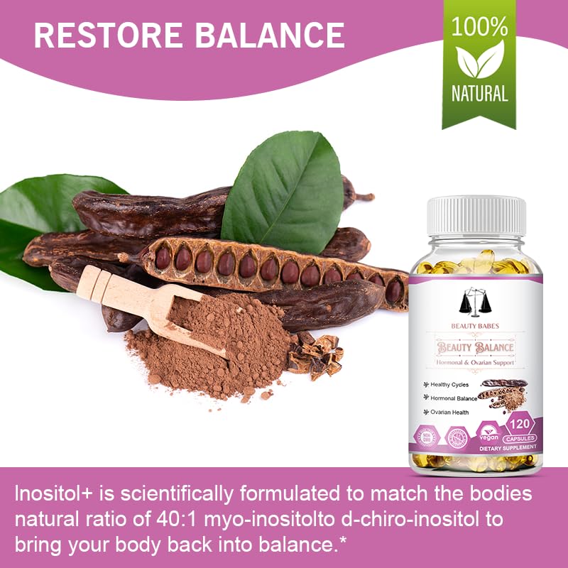 Cápsulas veganas Myo-Inositol y D-Chiro Inositol para salud ovárica