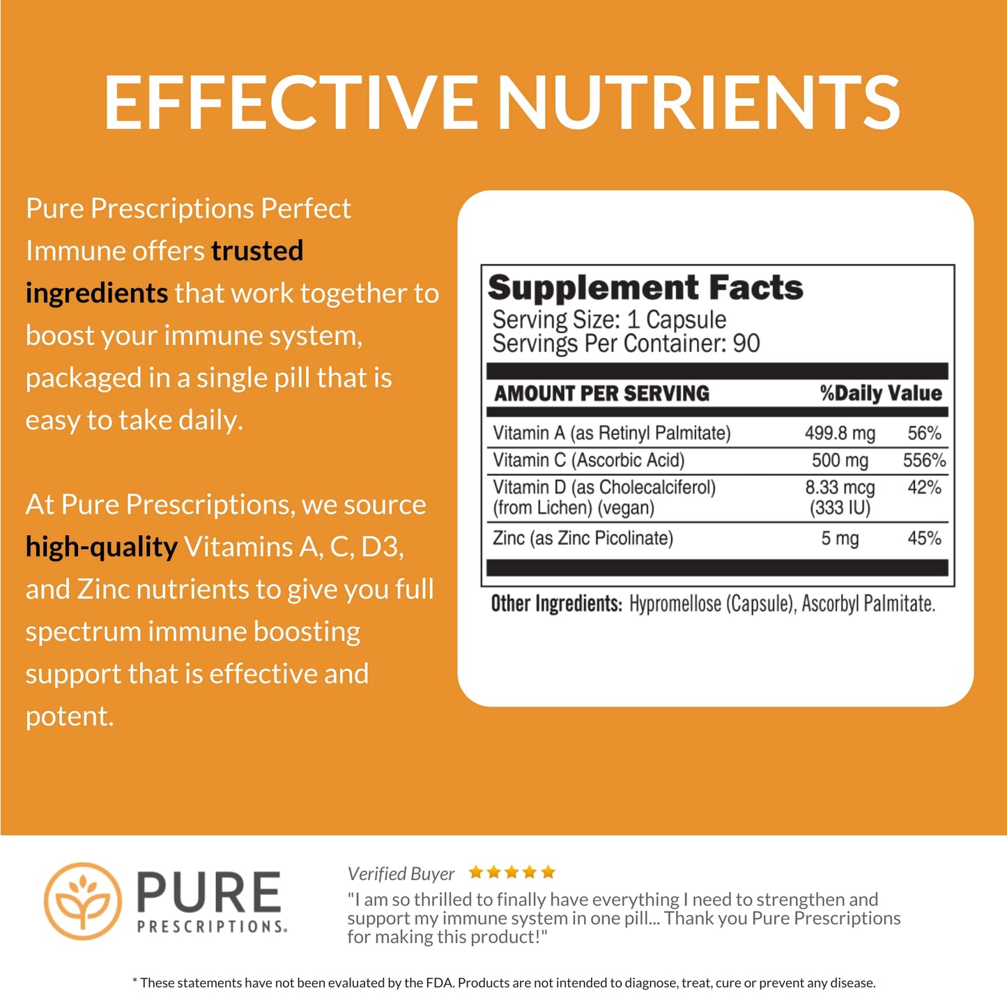 Cápsulas veganas Pure Prescriptions Perfect Immune 60 unidades
