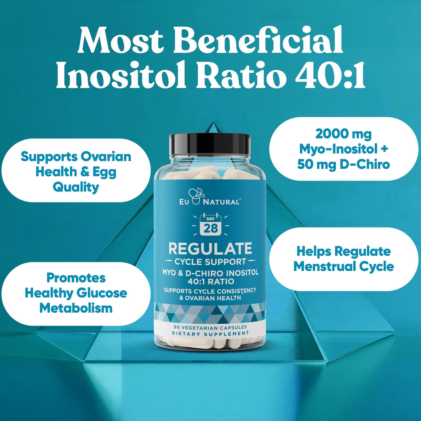 Cápsulas veganas Regulate Cycle Support para salud hormonal femenina
