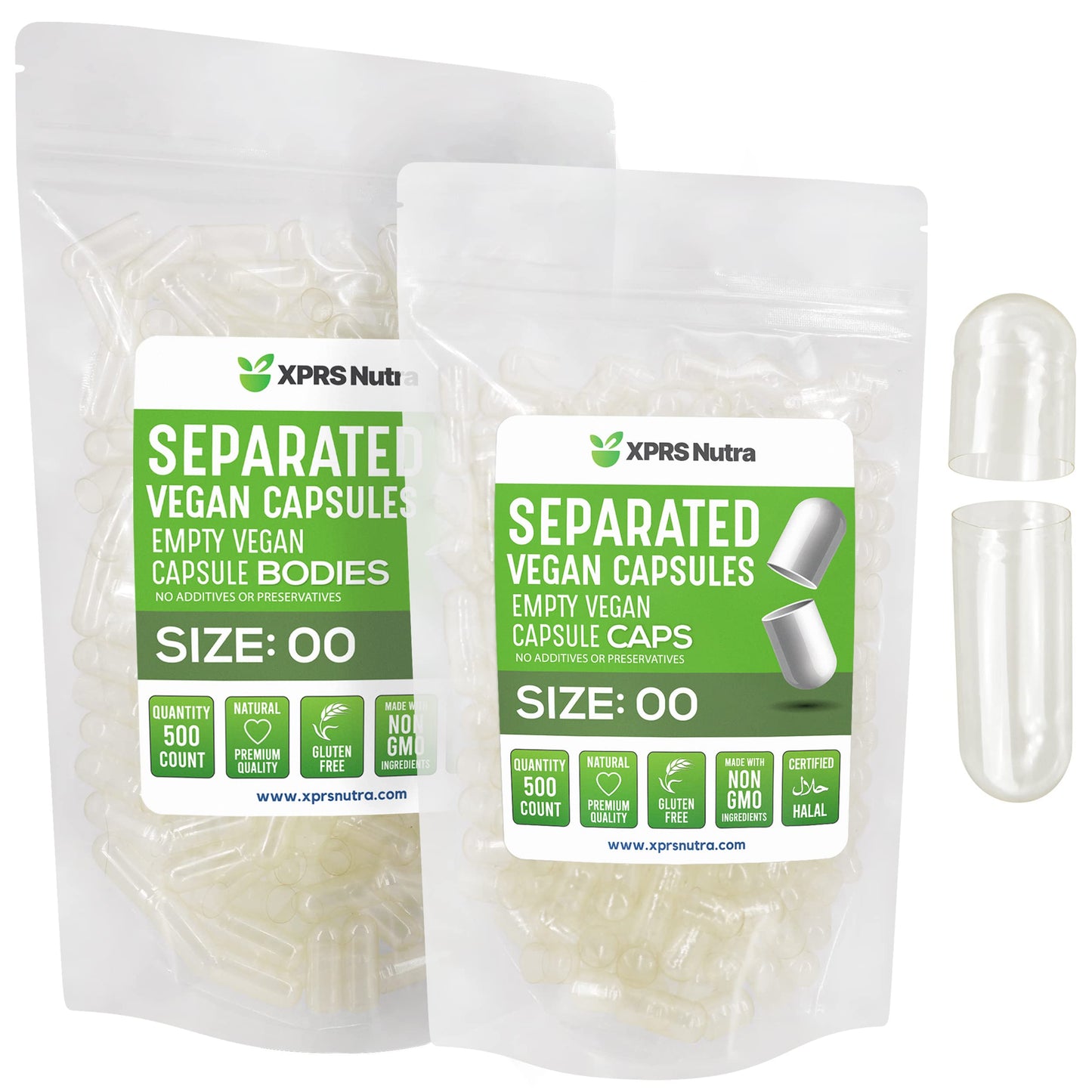 cápsulas veganas tamaño 00 XPRS Nutra paquete
