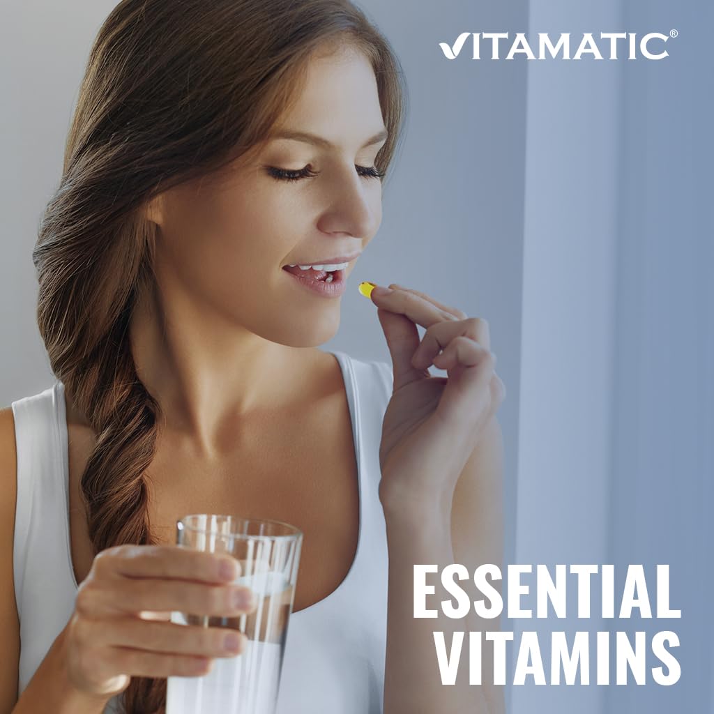 Cápsulas veganas Vitamatic ADK vitaminas A D3 K2 para huesos fuertes