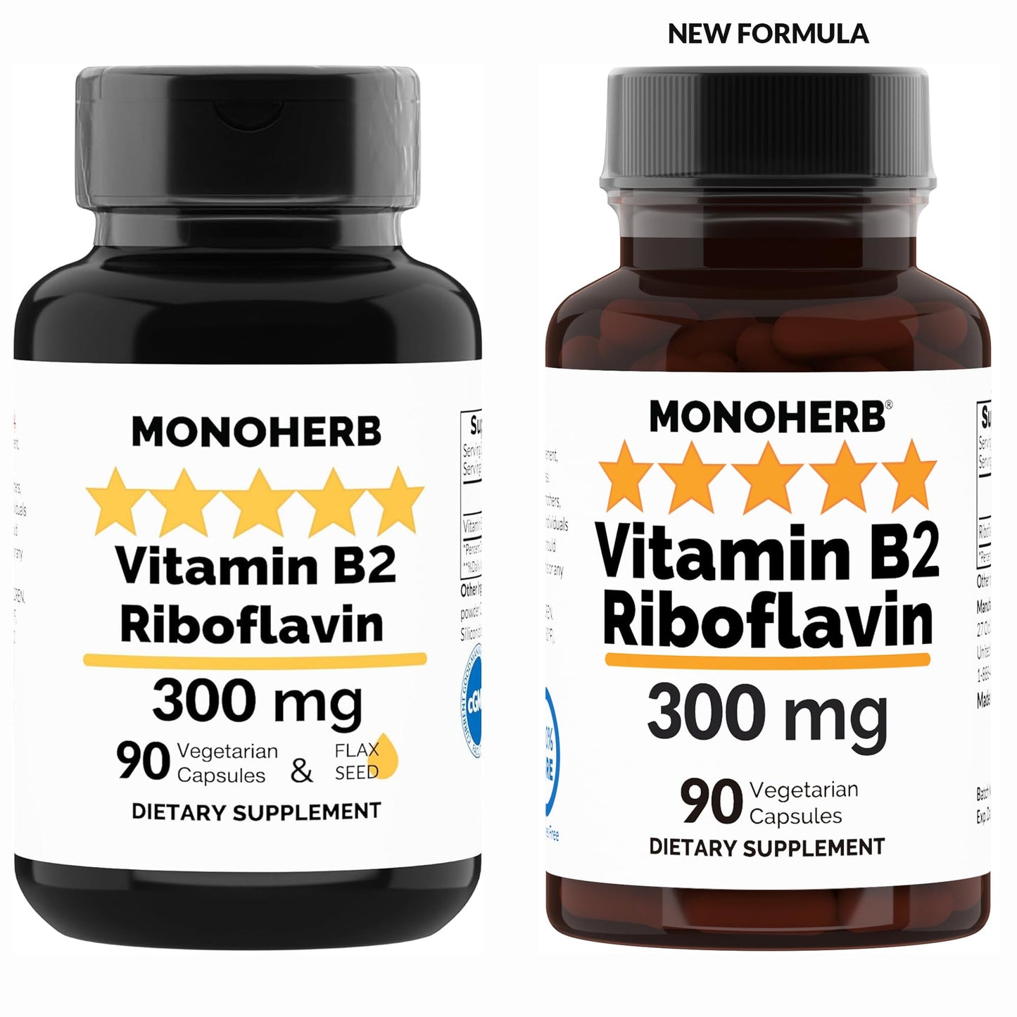 Cápsulas veganas vitamina B2 con polvo de linaza Monohreb