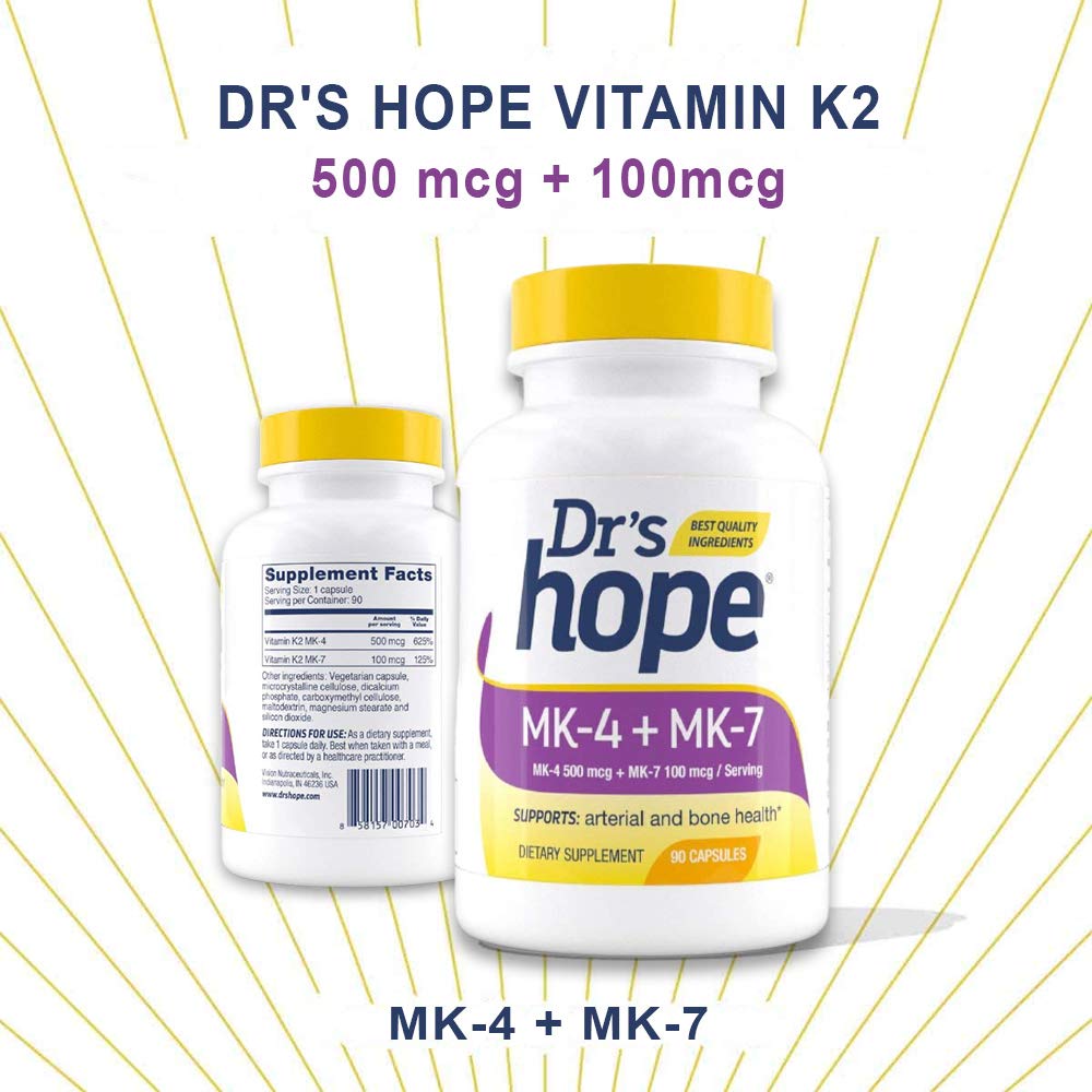 Cápsulas veganas Vitamina K2 MK7 MK4 para salud ósea