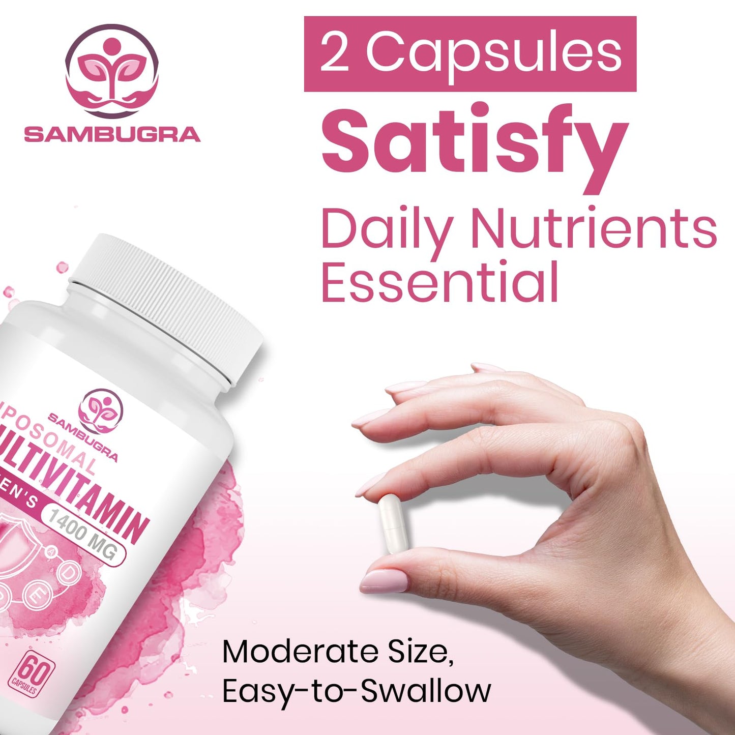 Cápsulas veganas Sambugra multivitamínico para mujeres vista detalle