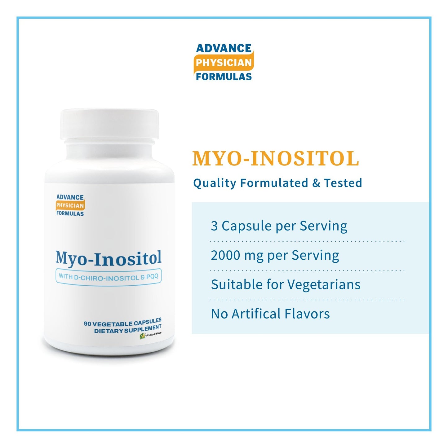 Cápsulas vegetales de inositol y PQQ sin gluten