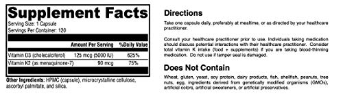 Cápsulas vegetales Myoxcience vitaminas D3 5000 UI K2 MK-7