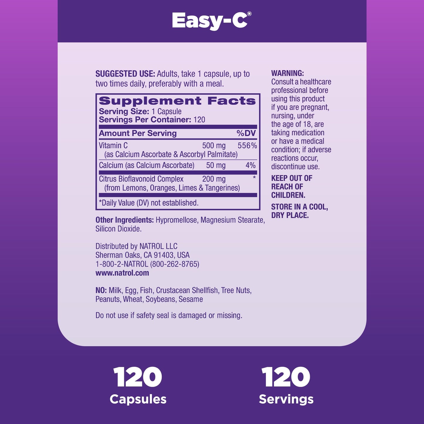 cápsulas vegetales natrol easy-c