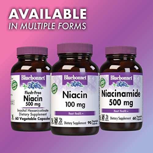 Cápsulas vegetales niacina bluebonnet 100 mg gran plano