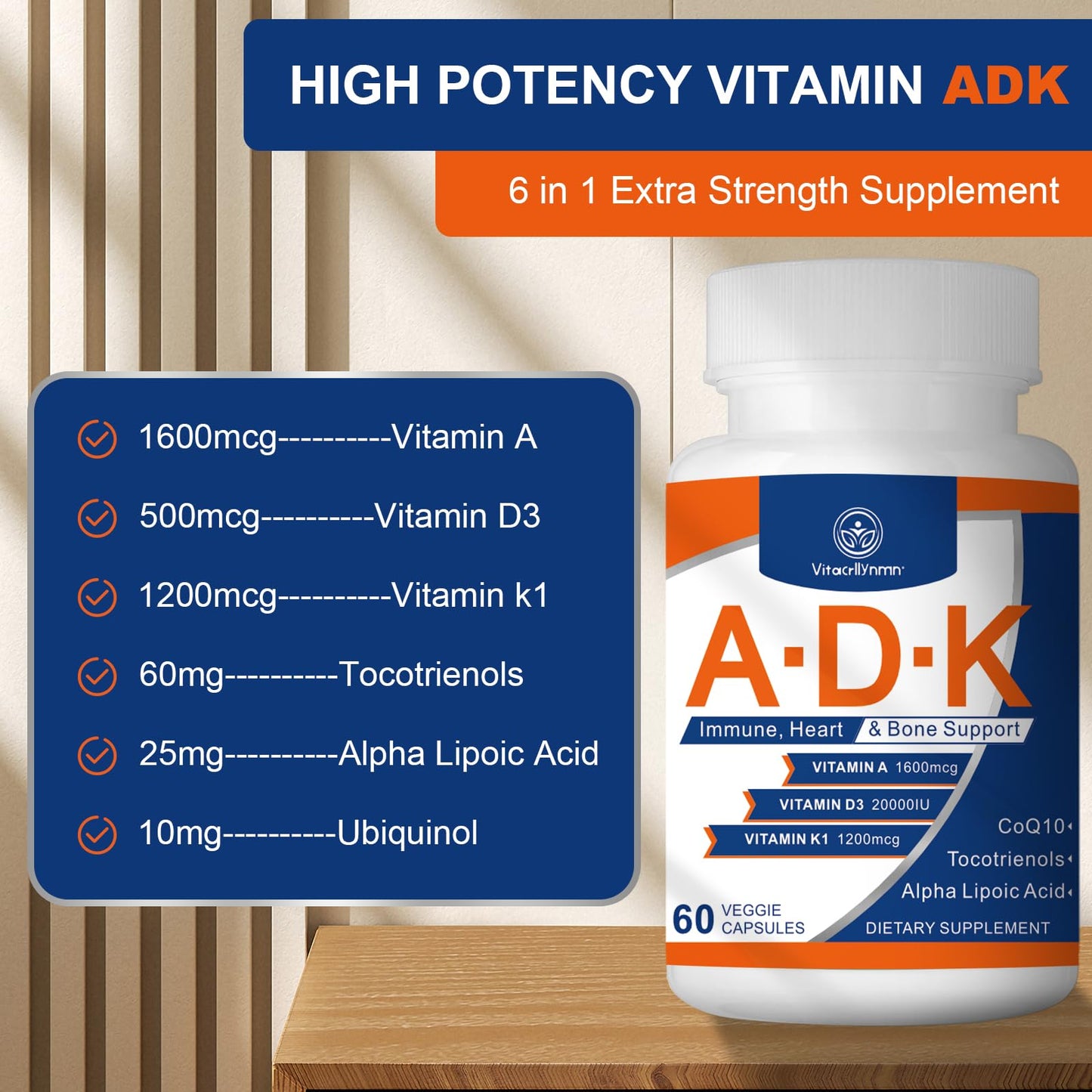 Cápsulas vegetales VITACRLLYNMN ADK vitaminas