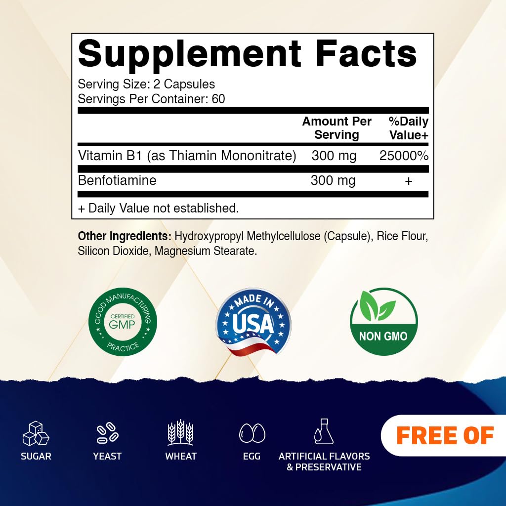 Cápsulas vegetales de Vitamatic Benfotiamina en primer plano