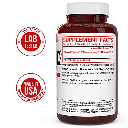 Cápsulas vegetales de vitamina k2 mk7 salud huesos