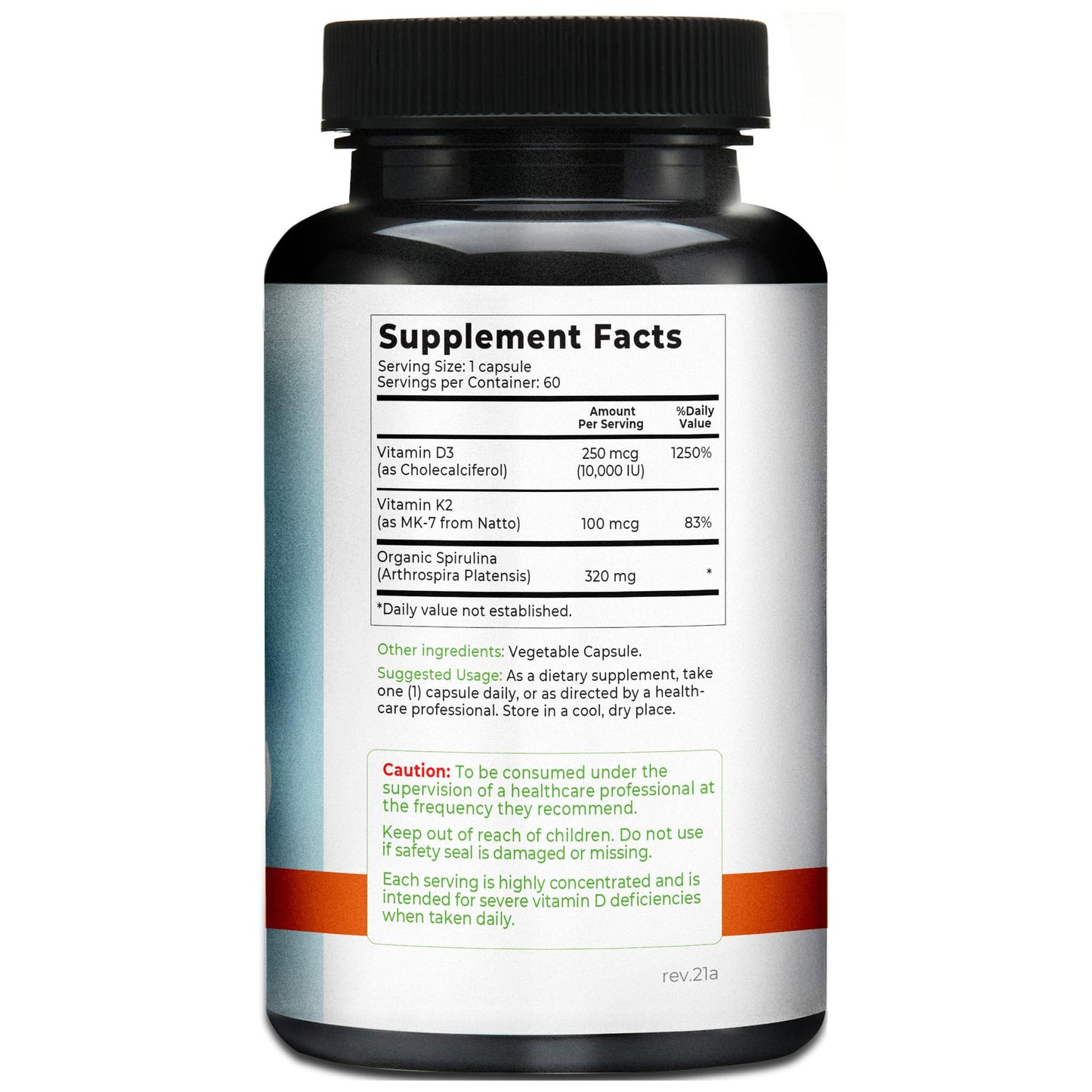 Capsulas vegetales why not natural vitamina d3 k2 espirulina orgánica
