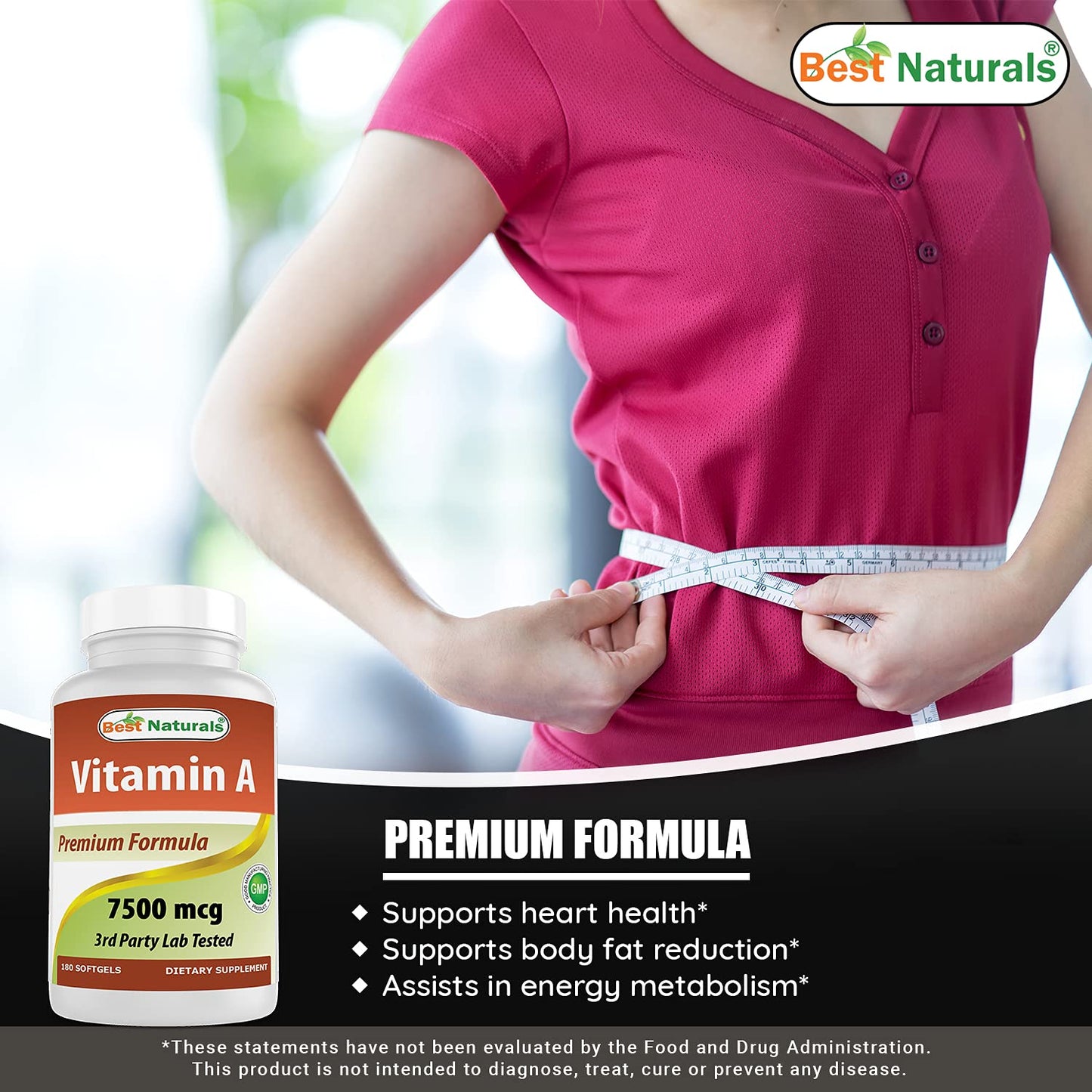 Cápsulas vegetarianas Best Naturals vitaminas K2 MK7 y A