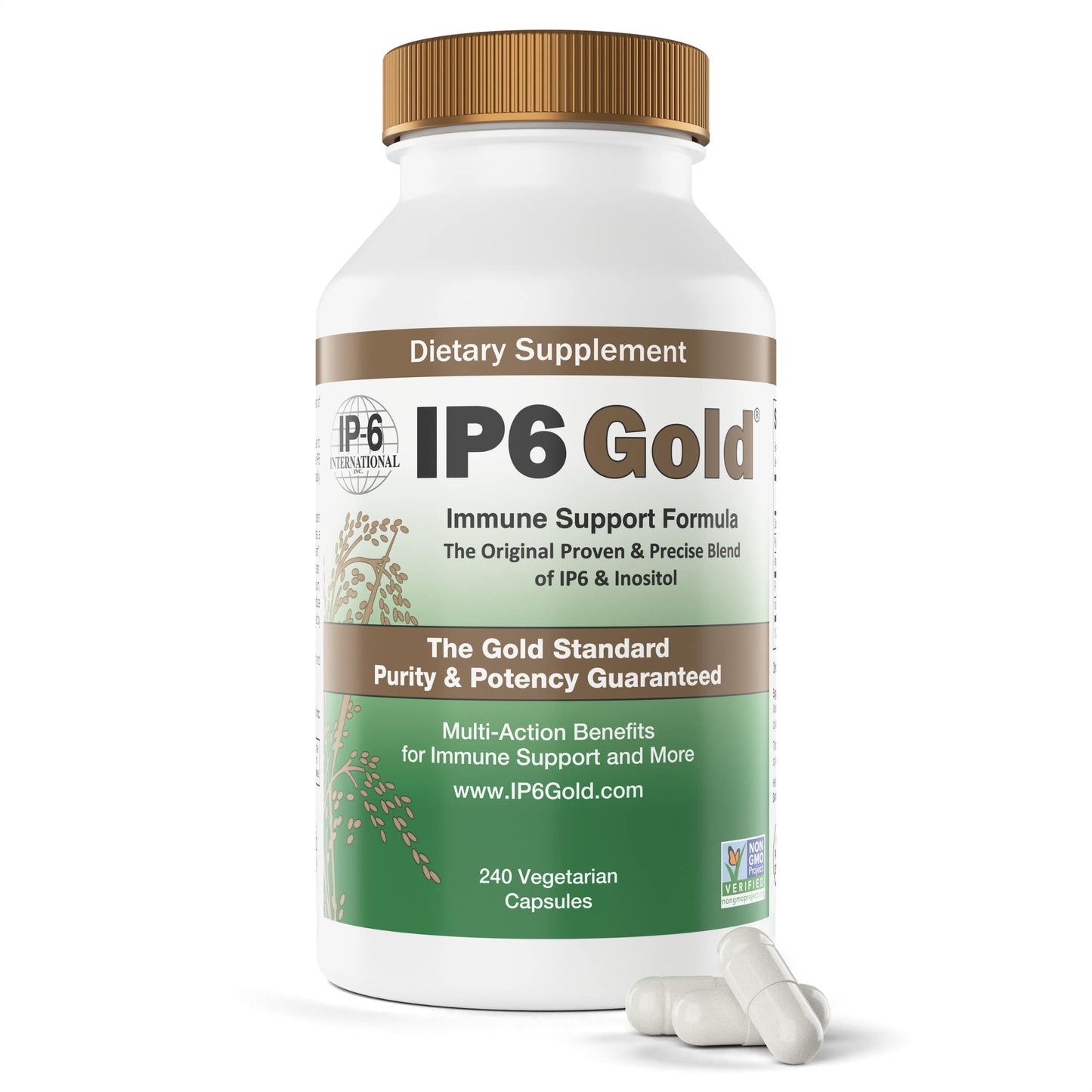 Cápsulas vegetarianas IP6 Gold para apoyo inmunológico